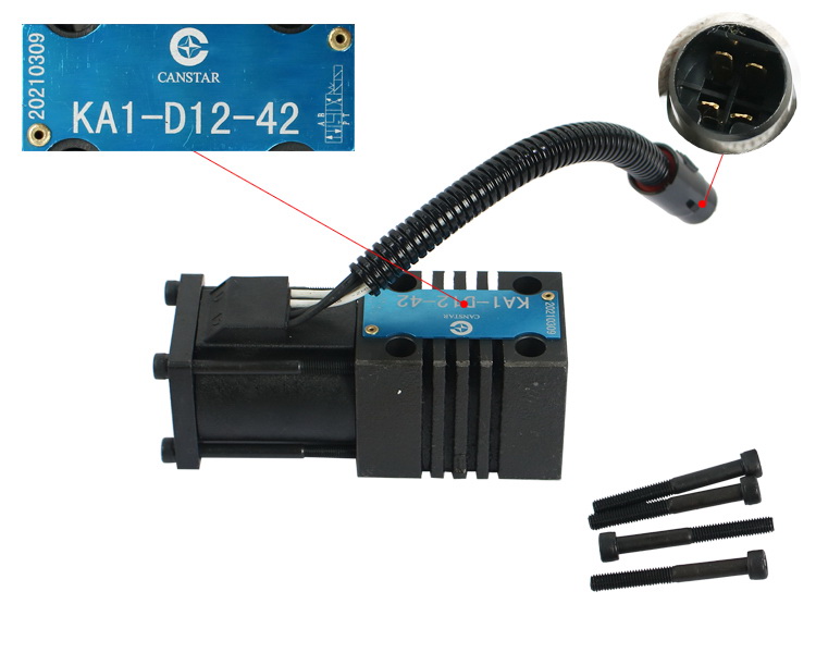 Forklift partium valvae solenoidis 12V adhibitae pro TCM/T6/T3, (135L3-82001/KA-D12-42/12N53-82551)