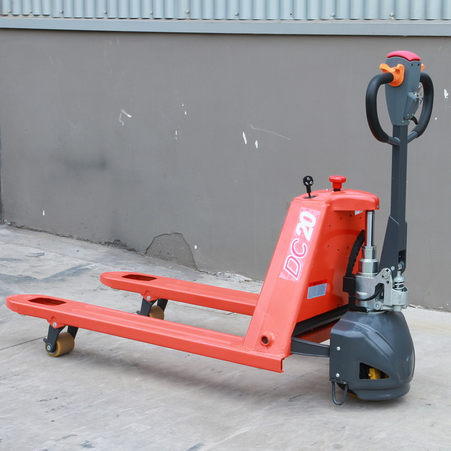 Semi electric pedestrian wheel lift pallet jacks truck easy handle for sale Model:SM20