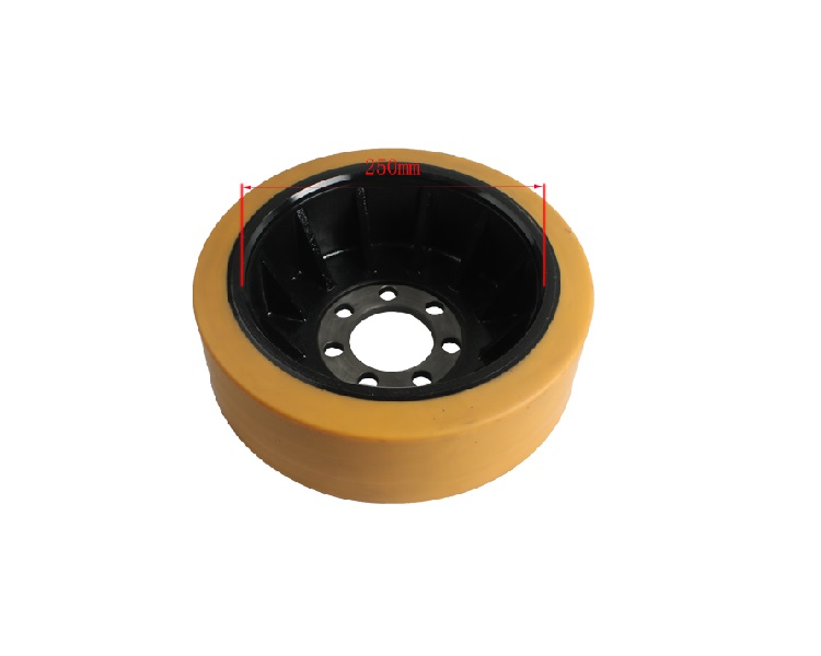 Forklift Steel Core Polyurethane Pu 343*114 Drive Wheel 6 Holes, 14RH-110000B