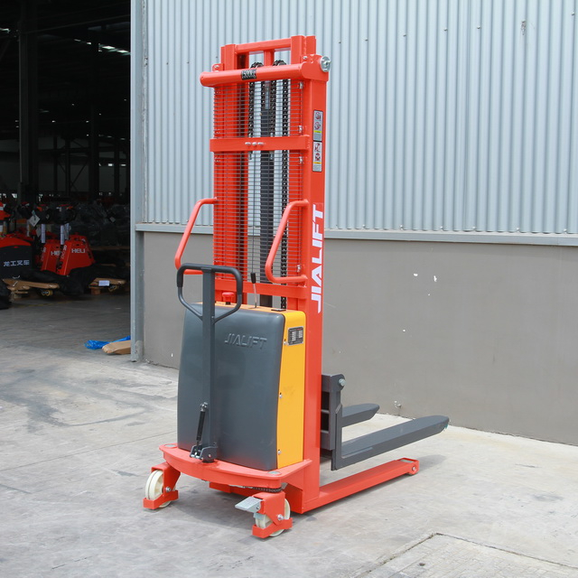 Semi electric hydraulic lift stacker forklift manual wheel pallet battery charger truck SPN Series