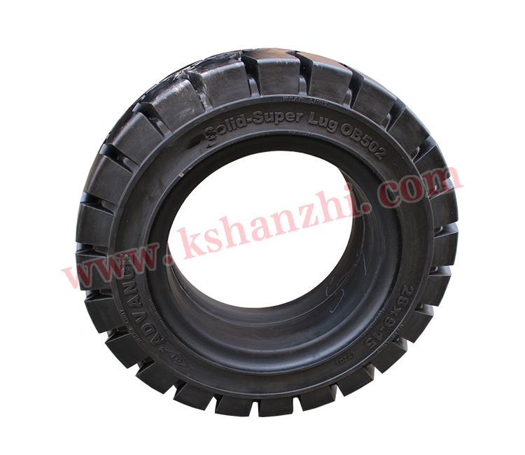 Forklift parts Non-pneumatic high load wear-resistance solid rubber black tyre OE.:QJ28915502